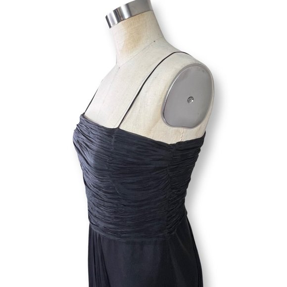 [[ SAJA ]] Elegant, Layered Drape Black Silk Maxi Dress :: 8 - Picture 10 of 15